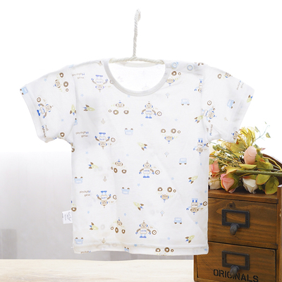 小富蘭克寶寶夏季竹纖維短袖上衣 舒適透氣的兒童內(nèi)衣衫優(yōu)選